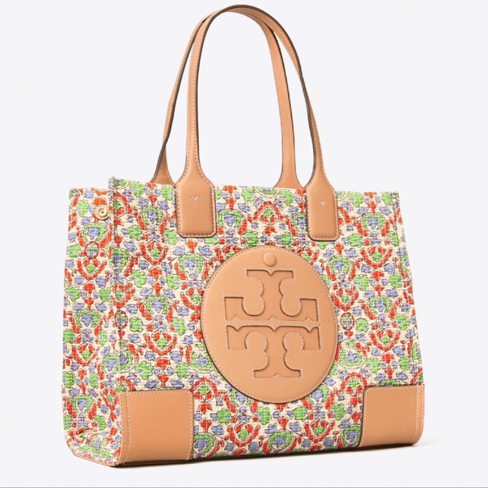 NEW AUTHENTIC TORY BURCH ELLA FLORAL QUILTED TOTE - Picture 9 of 10